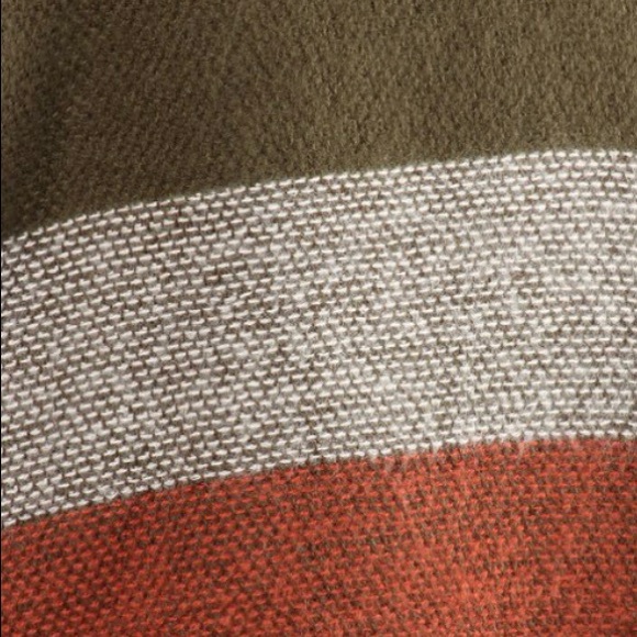 SOLD OUT Olive Rust Frayed Trim Turtleneck Poncho Sweater - Picture 4 of 4